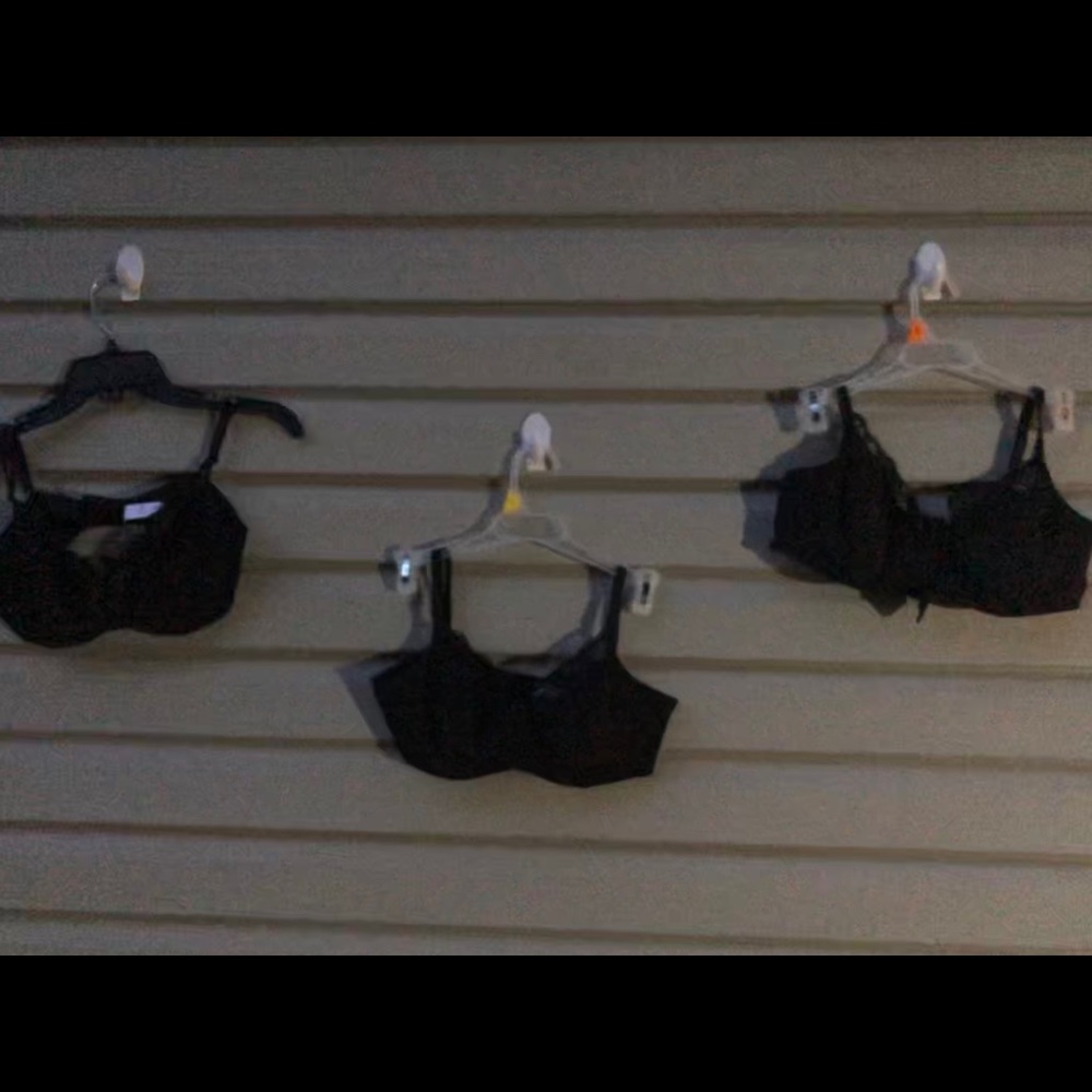 3 New 36B Black Lace accent Padded underwire bras